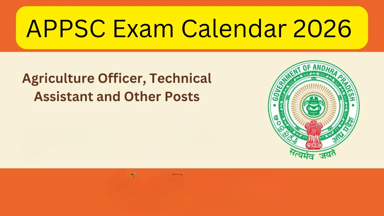 APPSC Exam Calendar 2026 Released Exam Schedule