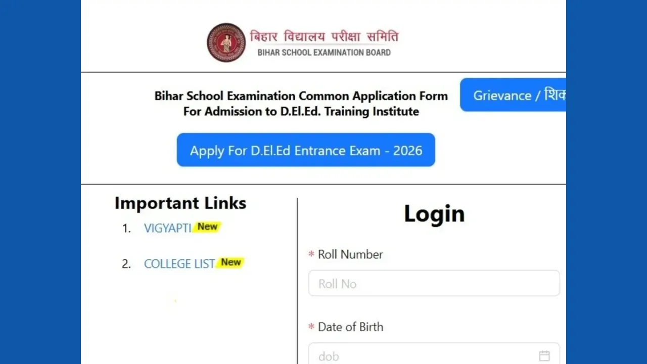 Bihar D.El.Ed Admission 2026–28: Check Eligibility and Apply