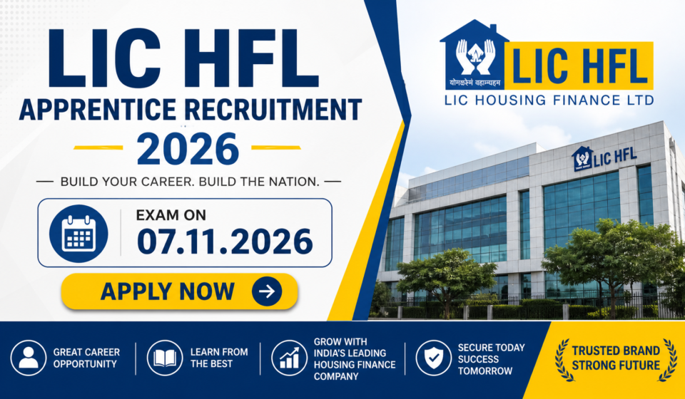 LIC HFL Apprentice Recruitment 2026: Exam on 07.11.2026, Apply Now