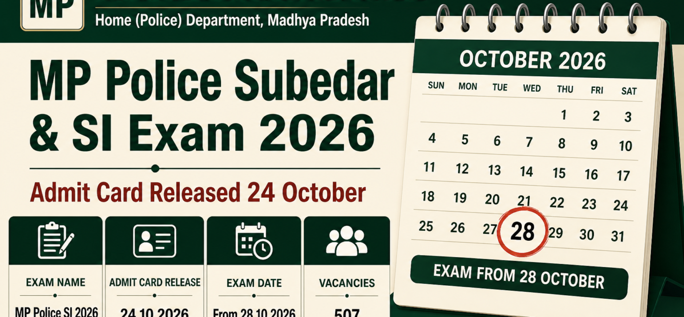 MP Police SI Admit Card 2026 Released at esb.mp.gov.in, How to Download