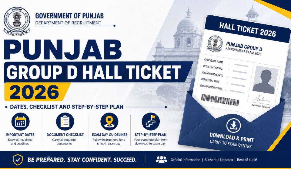 Punjab Group D Hall Ticket 2026: Dates, Checklist and Step-by-Step Plan