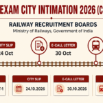 RRB ALP City Intimation Slip 2026 Link Live, E-Call Letter from 30 Oct